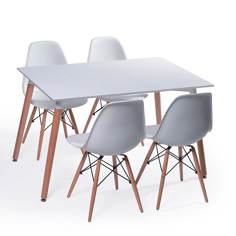 Jim Dining Set L120cm (White) - LCF Furniture Store