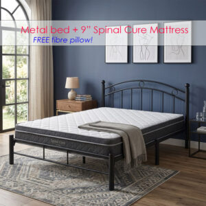 Hilaro Bed + 9" Euro Top Spring Mattress