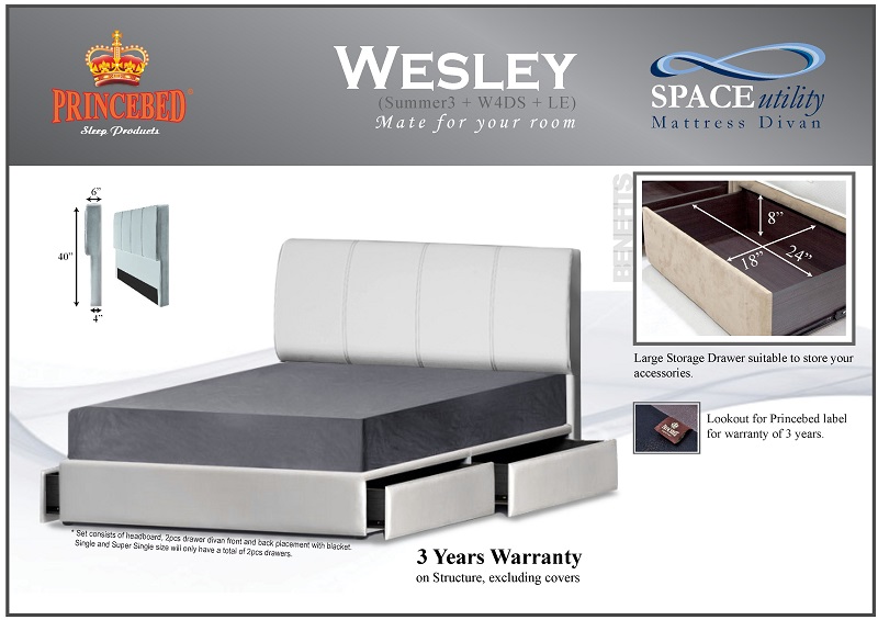 Wesley Drawer Bed Frame Lcf Furniture, King Storage Bed Frame Singapore