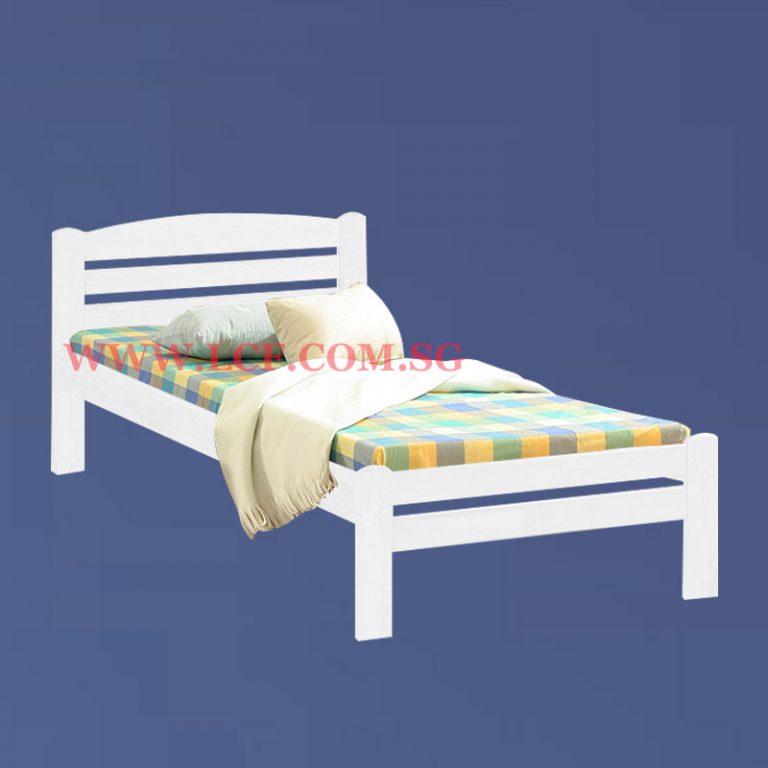 Holten Wooden Bed (White) LCF Furniture Store