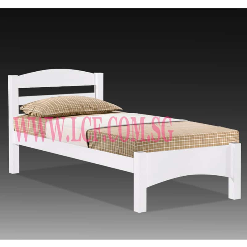 F58 Wooden Bedsuper Single White Lcf, Wooden Single Bed Frame Philippines