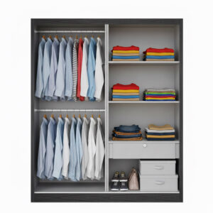 Alternative view of LEA-5875WL Sliding Wardrobe (White Wash)