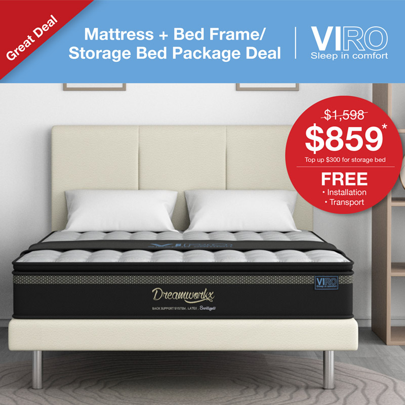 Viro Dreamworkx Set Promotion Package, Bed Frame Mattress Promotion Packages