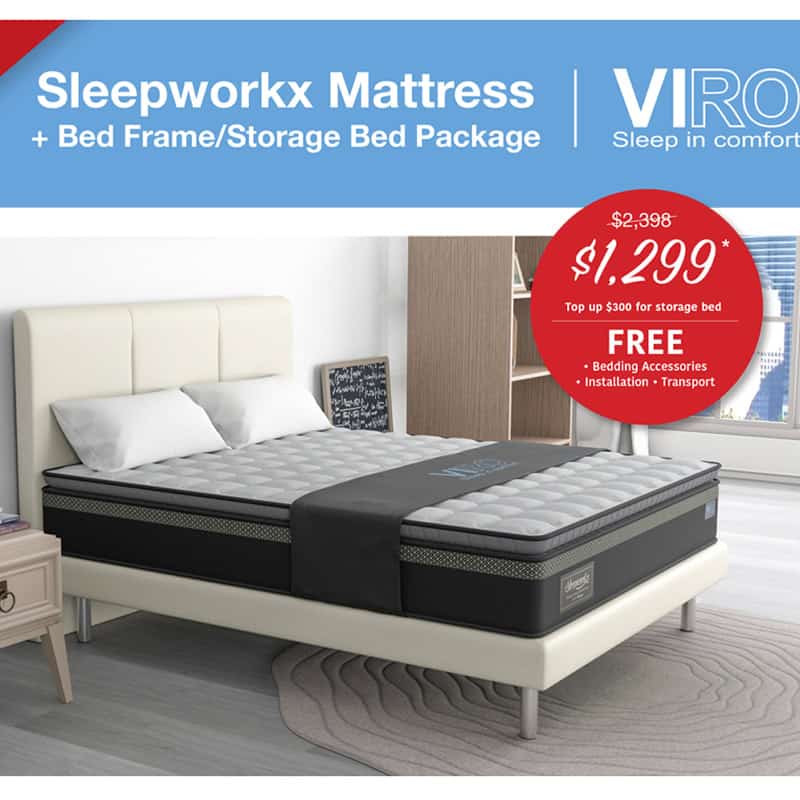 Viro Sleepworkx Set Promotion Package, Bed Frame Mattress Promotion Packages