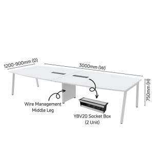 ASBB30 Boat Shape Conference Table (3 METER)